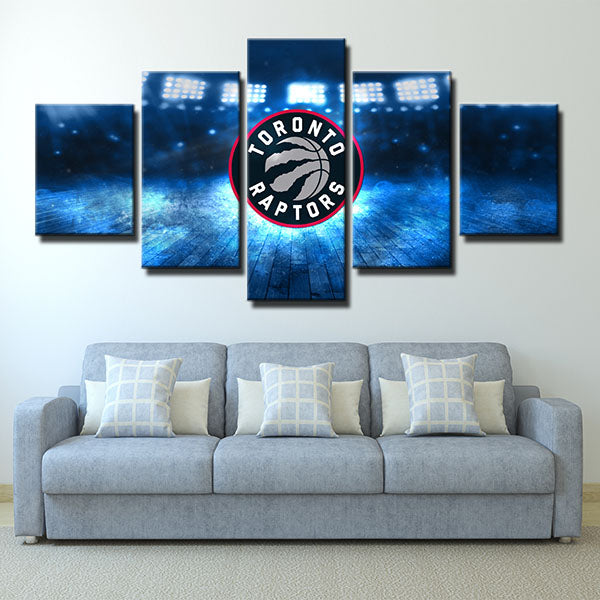 Toronto Raptors Blue Light Emblem Canvas Wall Art