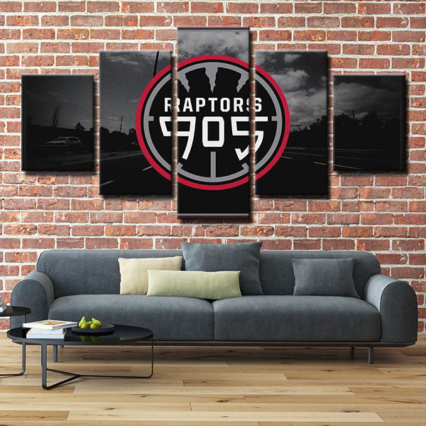 Toronto Raptors Highway Emblem Canvas Wall Art