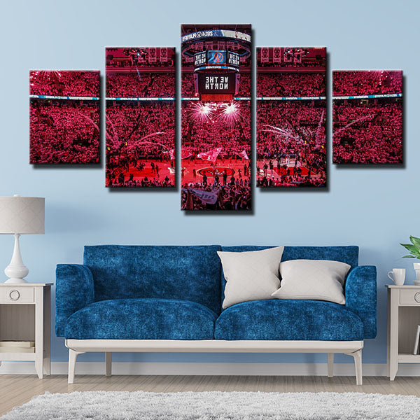 Toronto Raptors Pink Court Canvas Wall Art