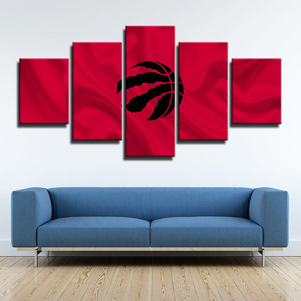 Toronto Raptors Red Silk Emblem Canvas Wall Art