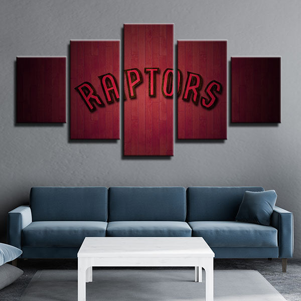 Toronto Raptors Red Team Name Canvas Wall Art