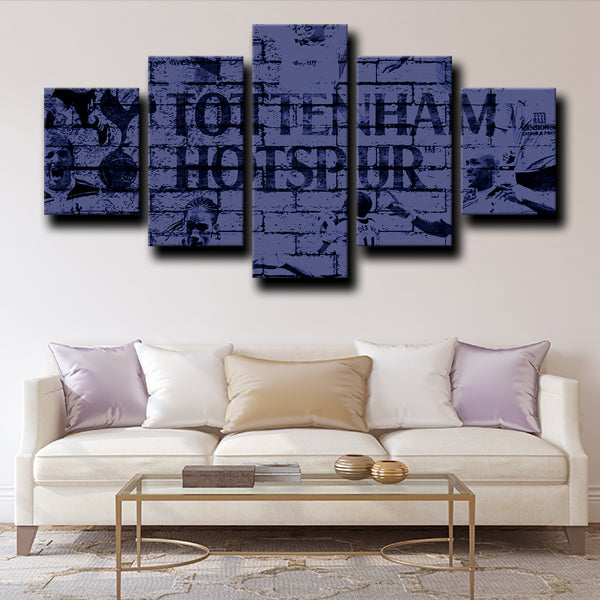 Tottenham Hotspur Fc Black Canvas Wall Art