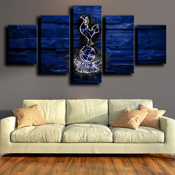 Tottenham Hotspur Fc Emblem Blue Canvas Wall Art