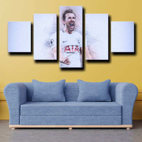Tottenham Hotspur Fc Forward Hurrikane Harry Kane Canvas Wall Art