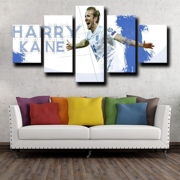 Tottenham Hotspur Fc Forward Hurrikane Harry Kane White Canvas Wall Art