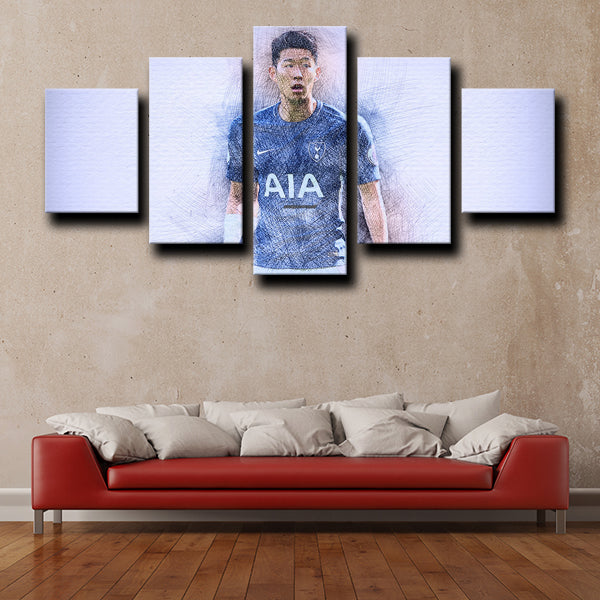 Tottenham Hotspur Fc Forward Sonaldo Son Heung – Min Canvas Wall Art