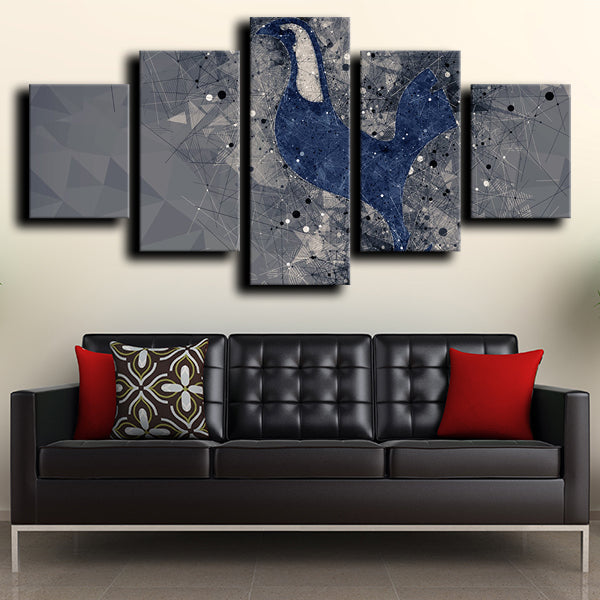 Tottenham Hotspur Fc Logo Badge Black Canvas Wall Art