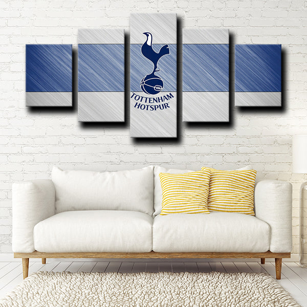 Tottenham Hotspur Fc Logo Badge Blue White Canvas Wall Art