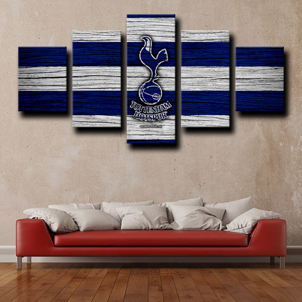 Tottenham Hotspur Fc Logo Crest Blue White Canvas Wall Art