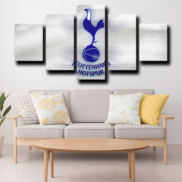 Tottenham Hotspur Fc Logo Crest White Canvas Wall Art