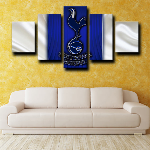 Tottenham Hotspur Fc Logo Emblem Blue White Canvas Wall Art