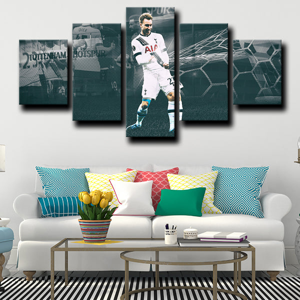 Tottenham Hotspur Fc Midfield Golazo Christian Eriksen Black Canvas Wall Art