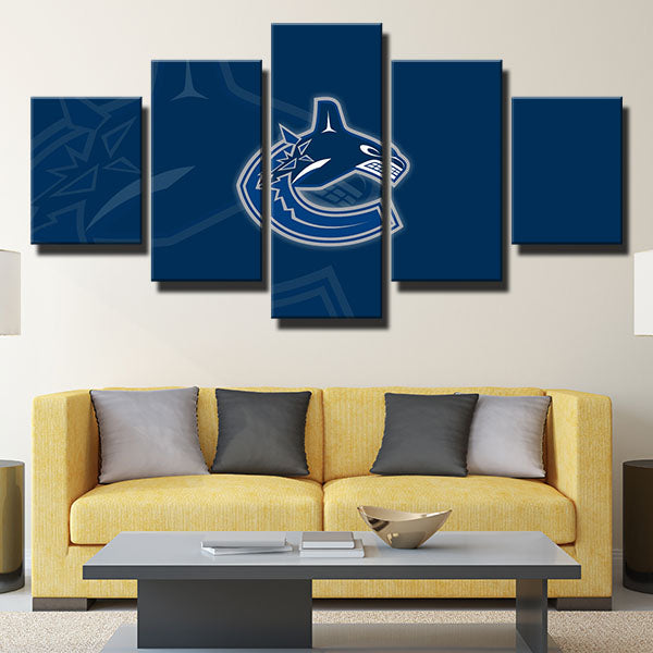 Vancouver Canucks Navy Blue Fold Up Emblem Canvas Wall Art