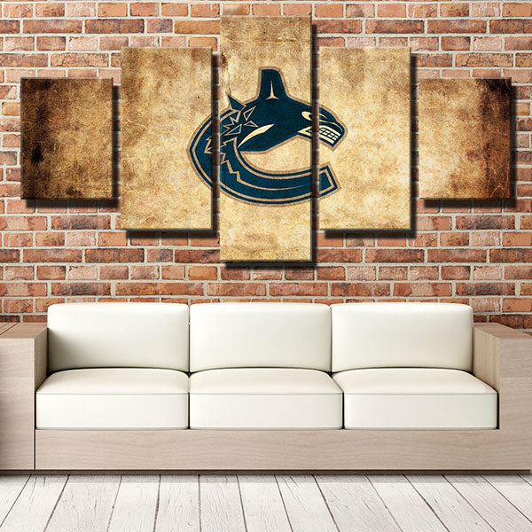 Vancouver Canucks Retro-Old Emblem Canvas Wall Art