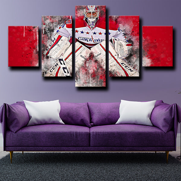 Washington Capitals Goaltender The Save Braden Holtby Red Canvas Wall Art