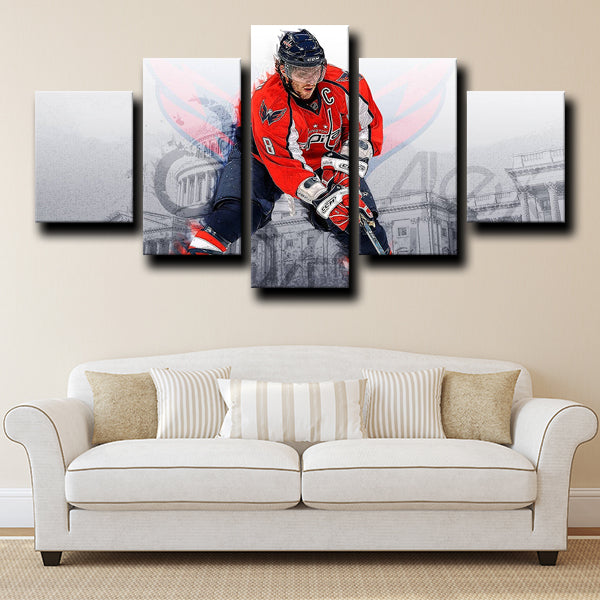 Washington Capitals Left Wing Great 8 Alexander Ovechkin Canvas Wall Art