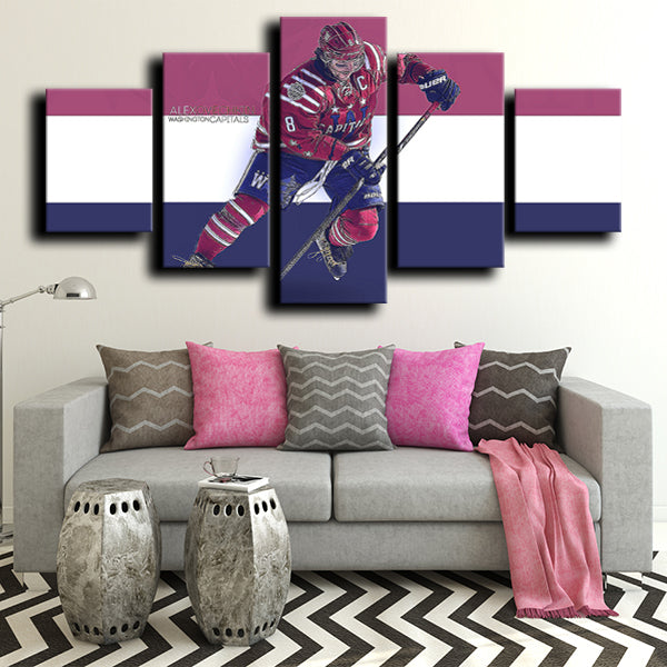 Washington Capitals Left Wing Great 8 Alexander Ovechkin Canvas Wall Art