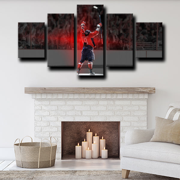 Washington Capitals Left Wing Great 8 Alexander Ovechkin Dark Canvas Wall Art