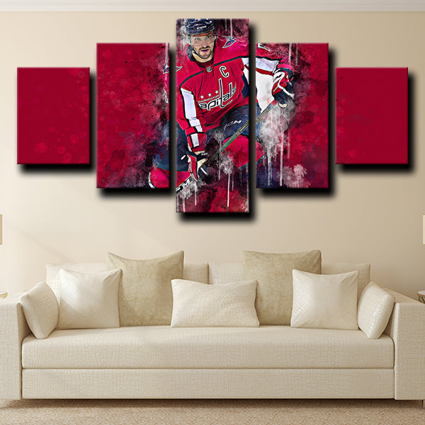 Washington Capitals Left Wing Great 8 Alexander Ovechkin Red Canvas Wall Art