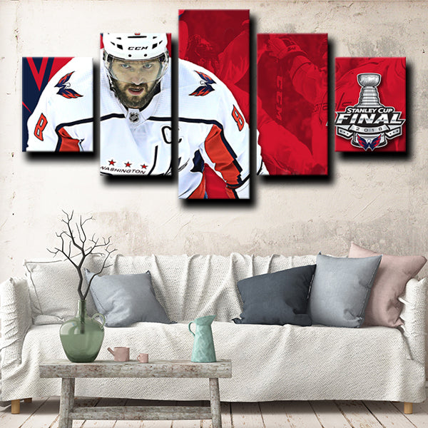 Washington Capitals Left Wing Great 8 Alexander Ovechkin Red Canvas Wall Art