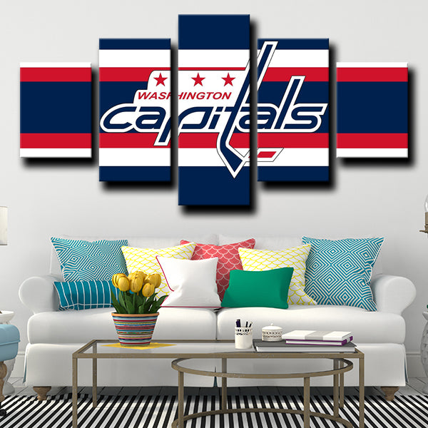 Washington Capitals Logo Badge Canvas Wall Art