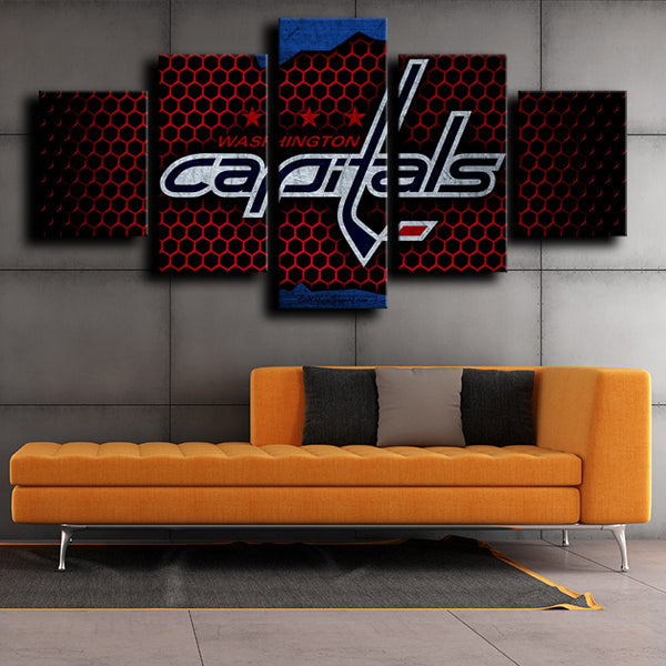 Washington Capitals Logo Emblem Canvas Wall Art