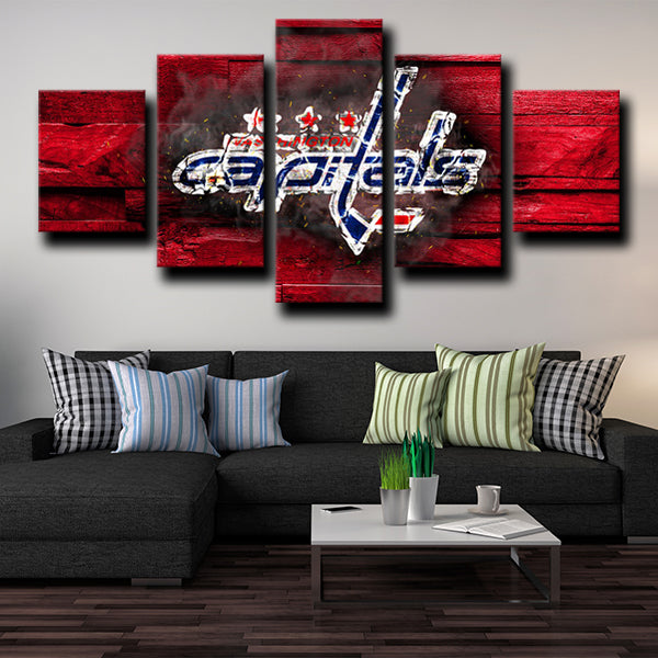 Washington Capitals Logo Red Canvas Wall Art