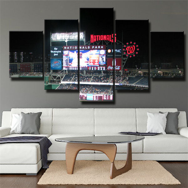 Washington National Black Symbol Canvas Wall Art