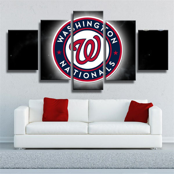 Washington Nationals Black Badge Canvas Wall Art