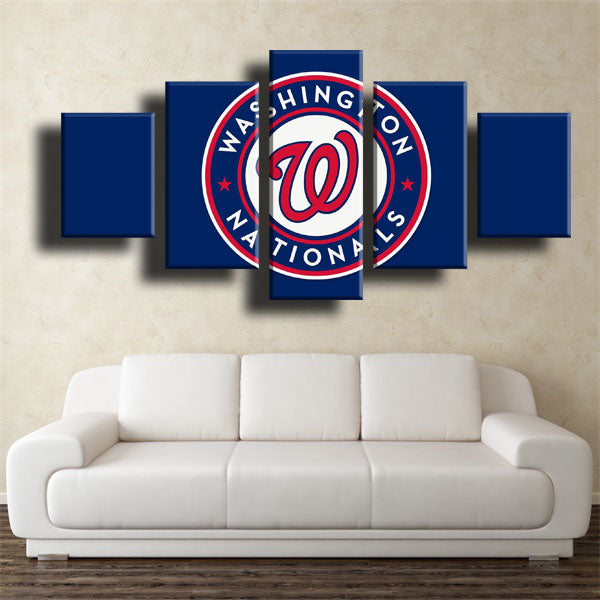 Washington Nationals Logo Blue Canvas Wall Art