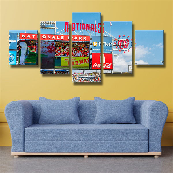Washington Nationals Red Badge Canvas Wall Art
