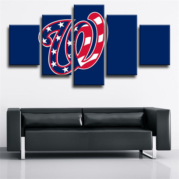 Washington Nationals Symbol Blue Canvas Wall Art