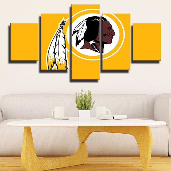 Washington Redskins All Yellow Emblem Canvas Wall Art