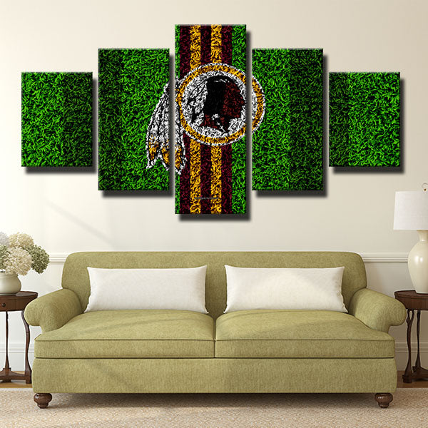 Washington Redskins Green Lawn Emblem Canvas Wall Art