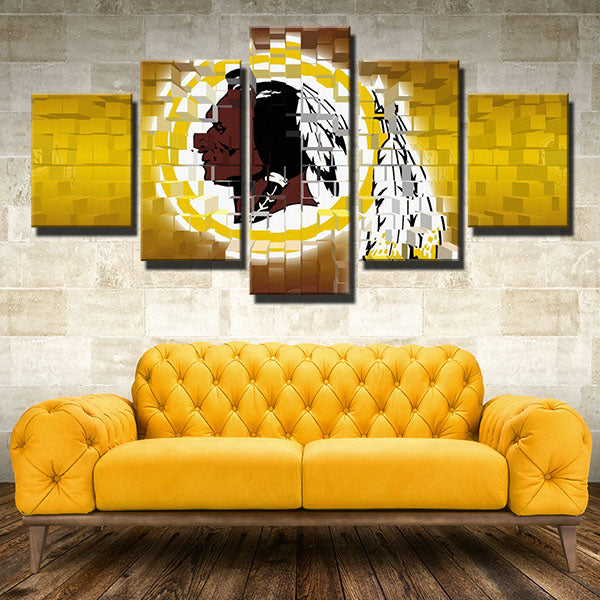 Washington Redskins Irregular Emblem Canvas Wall Art
