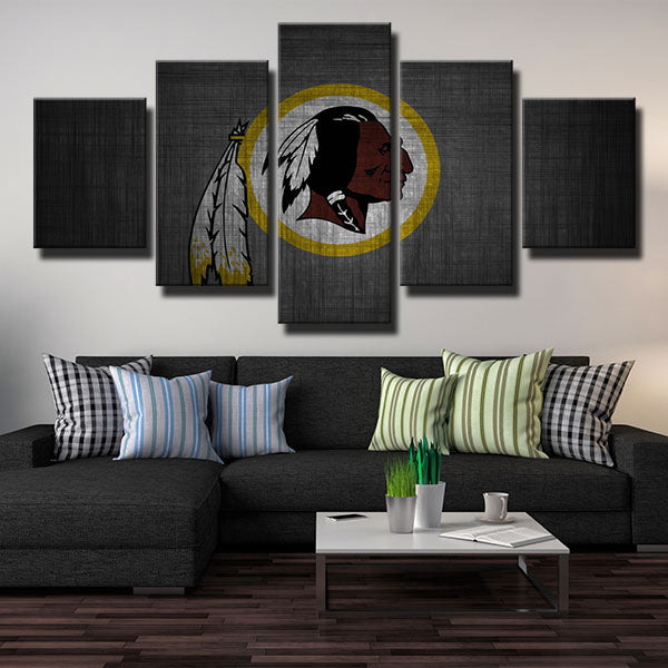 Washington Redskins Metallic Sense Emblem Canvas Wall Art