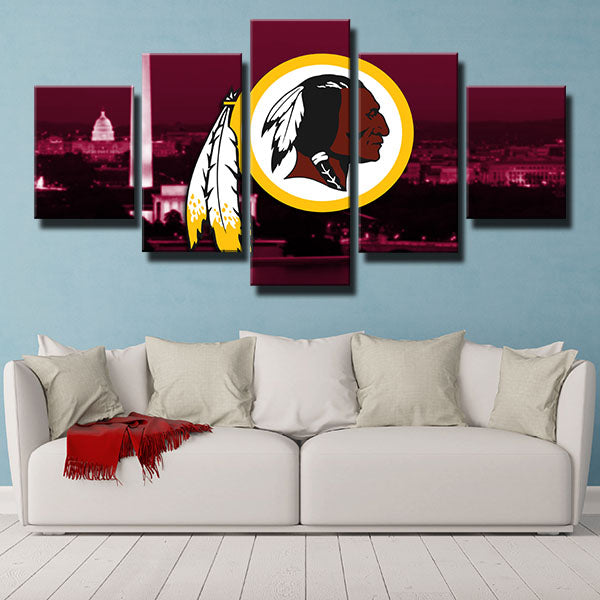 Washington Redskins Red City Emblem Canvas Wall Art