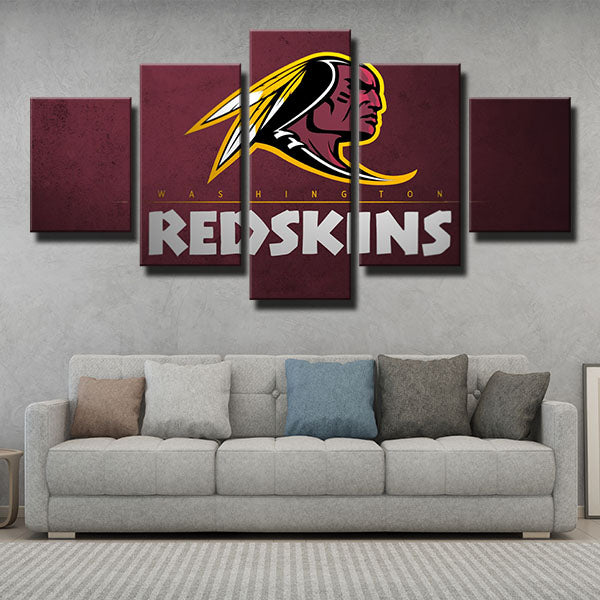 Washington Redskins Red Portrait Emblem Canvas Wall Art