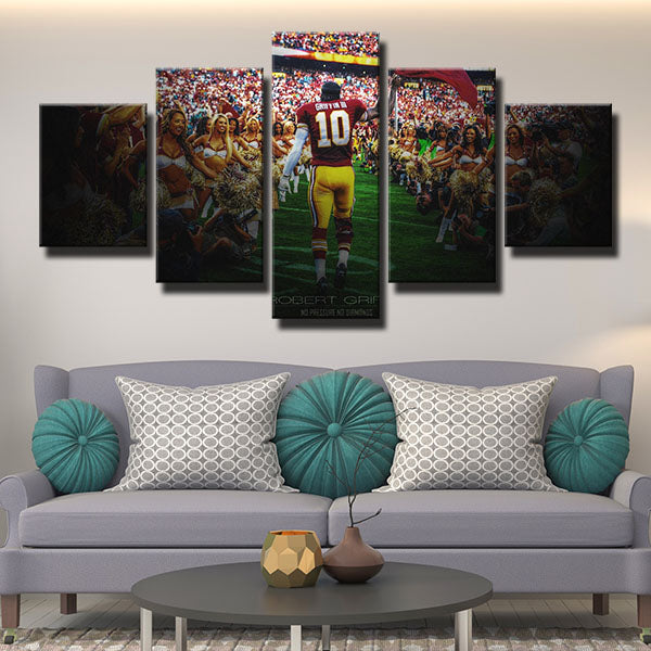 Washington Redskins Silhouette Quarterback Robert Griffin Iii Canvas Wall Art
