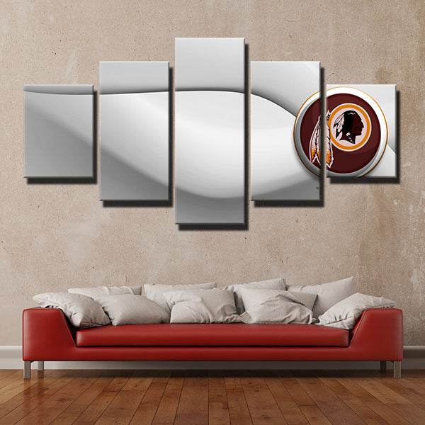 Washington Redskins White Emblem Canvas Wall Art