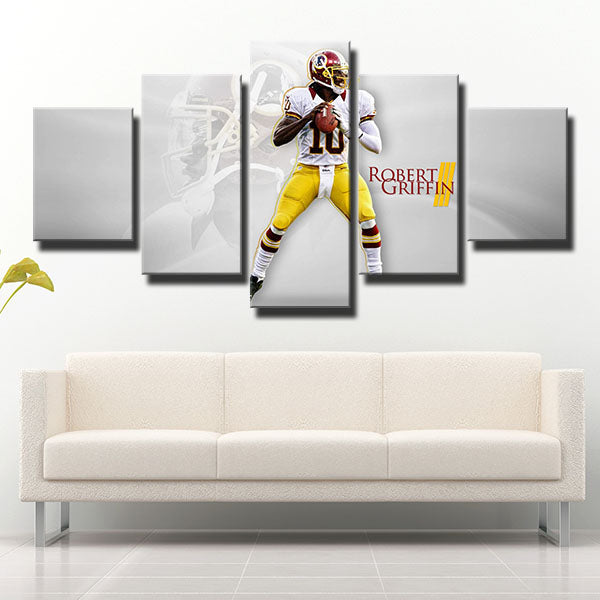 Washington Redskins White Quarterback Robert Griffin Iii Canvas Wall Art