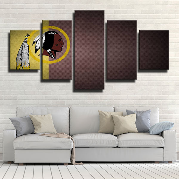 Washington Redskins Yellow And Red Emblem Canvas Wall Art