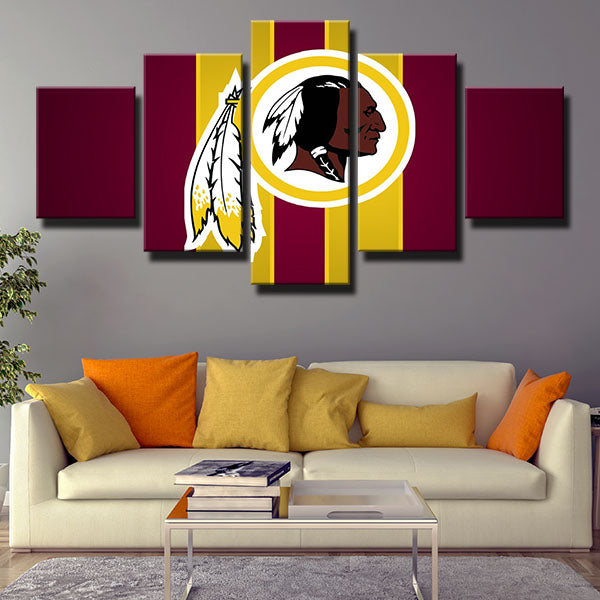 Washington Redskins Yellow Stripes Emblem Canvas Wall Art