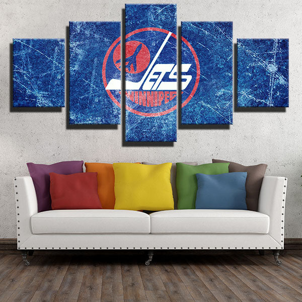 Winnipeg Jets Blue Ice Old Canvas Wall Art