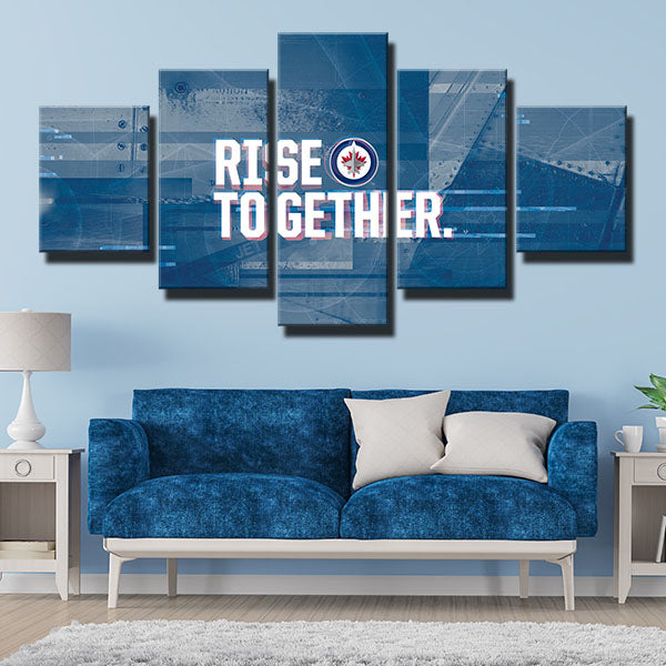 Winnipeg Jets Electronic Sense Emblem Canvas Wall Art