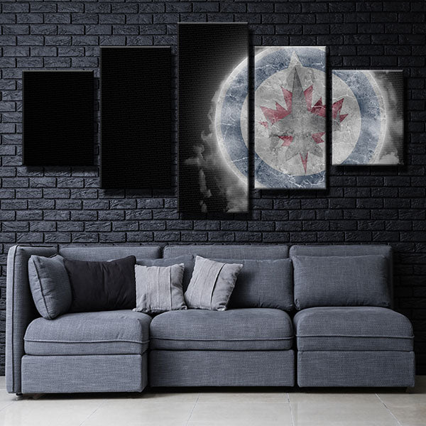 Winnipeg Jets Logo-Shaped Ice Canvas Wall Art