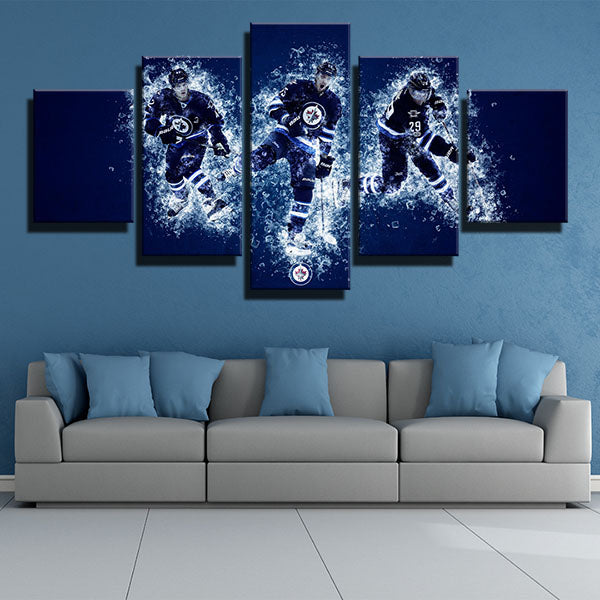 Winnipeg Jets Three Players Canvas Wall Art