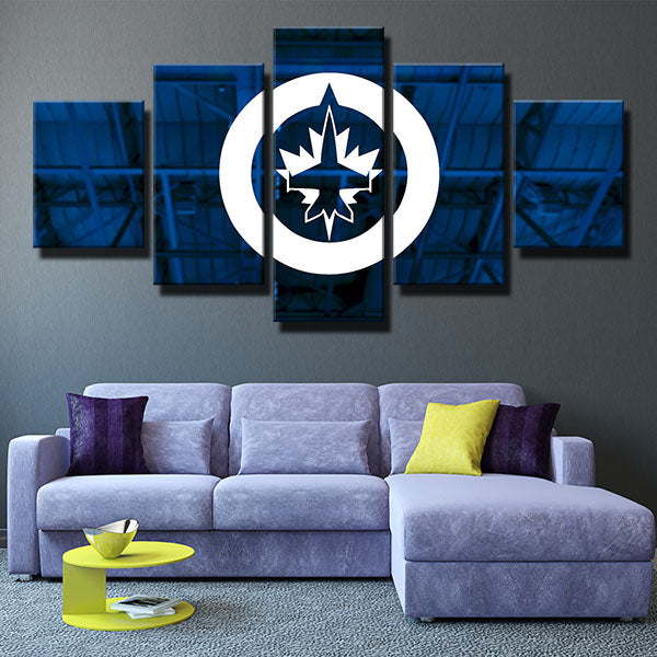 Winnipeg Jets Venue Roof Emblem Canvas Wall Art
