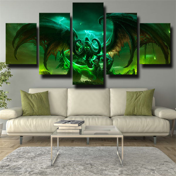 Legion Night Elves Illidan Stormrage Green Power Canvas Wall Art