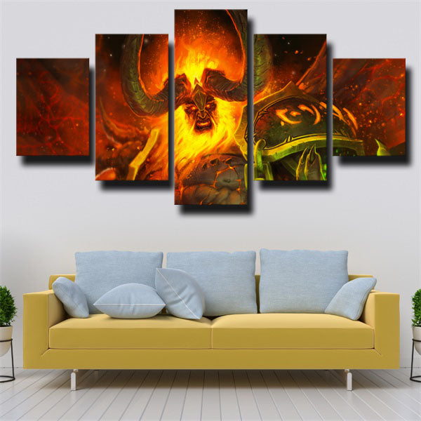 The Frozen Throne Burning Legion Sargeras Fire Canvas Wall Art